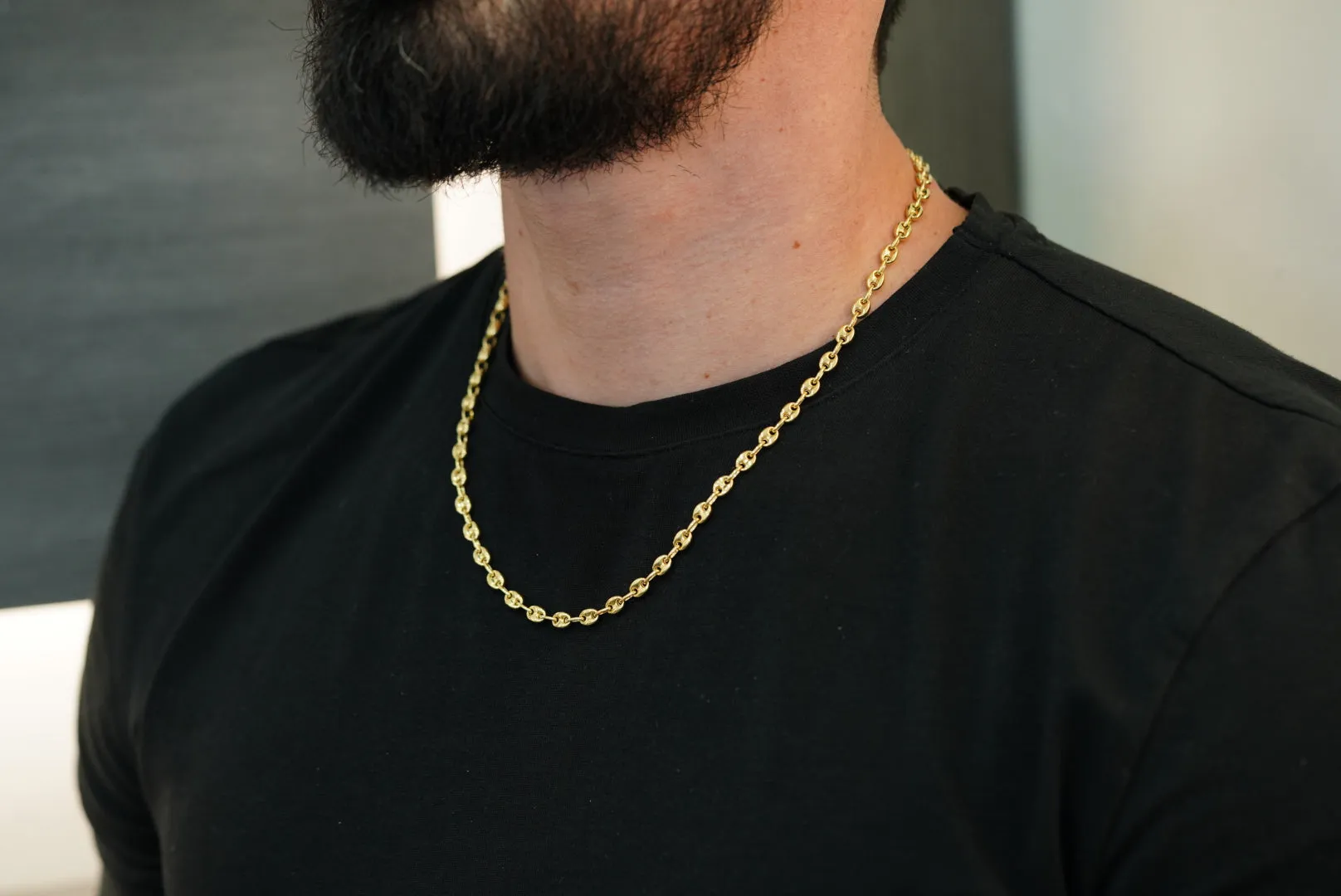 10k Golden Power – Puffed Mariner Chain for a Refined, Modern Look