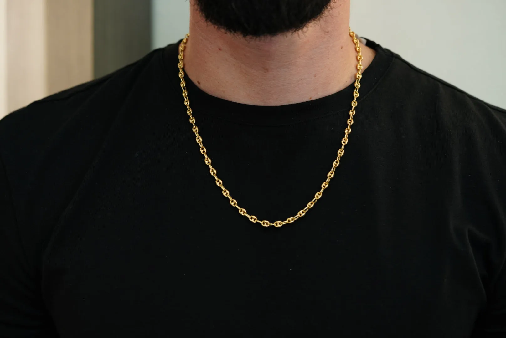 10k Golden Power – Puffed Mariner Chain for a Refined, Modern Look