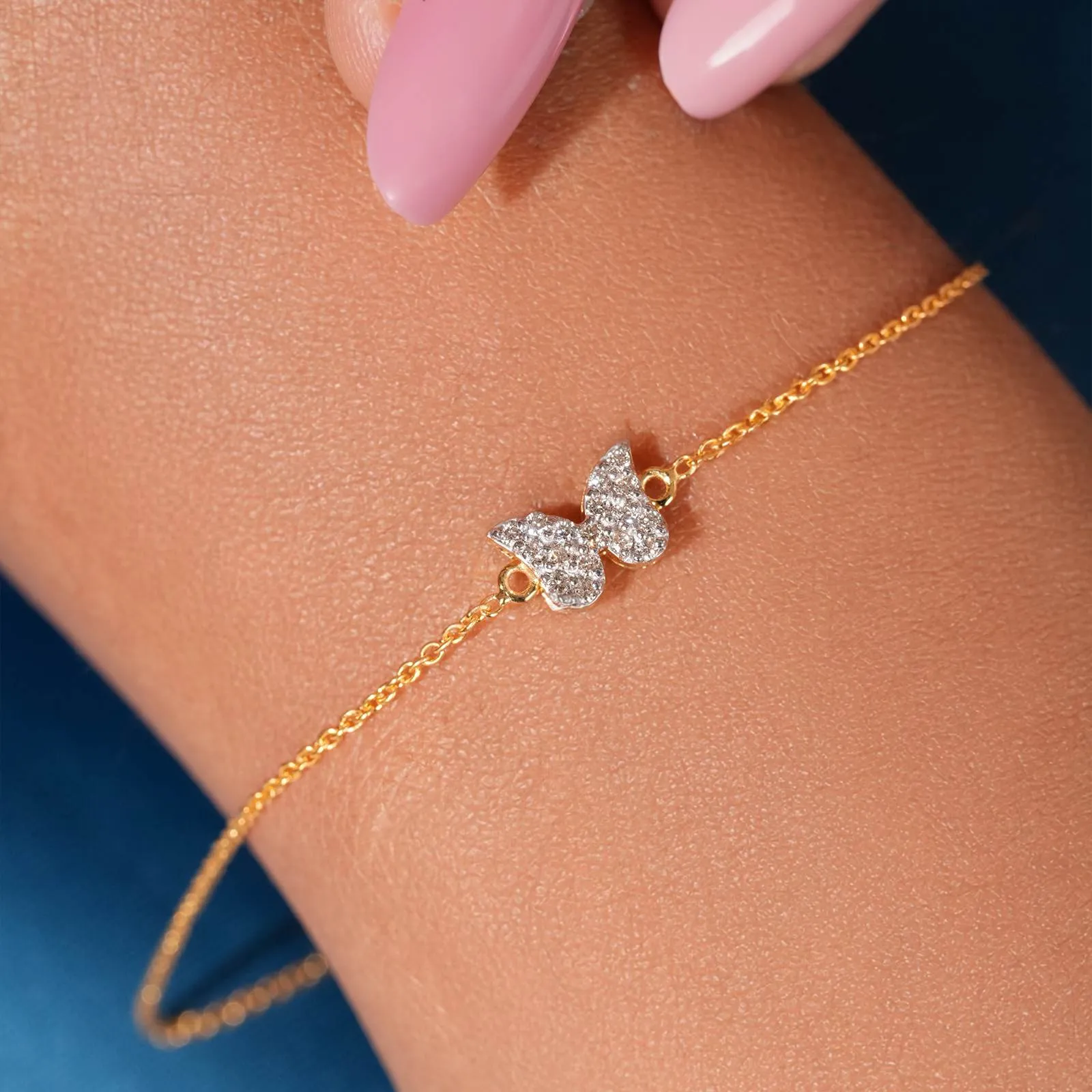 18k Butterfly Diamond Bracelet