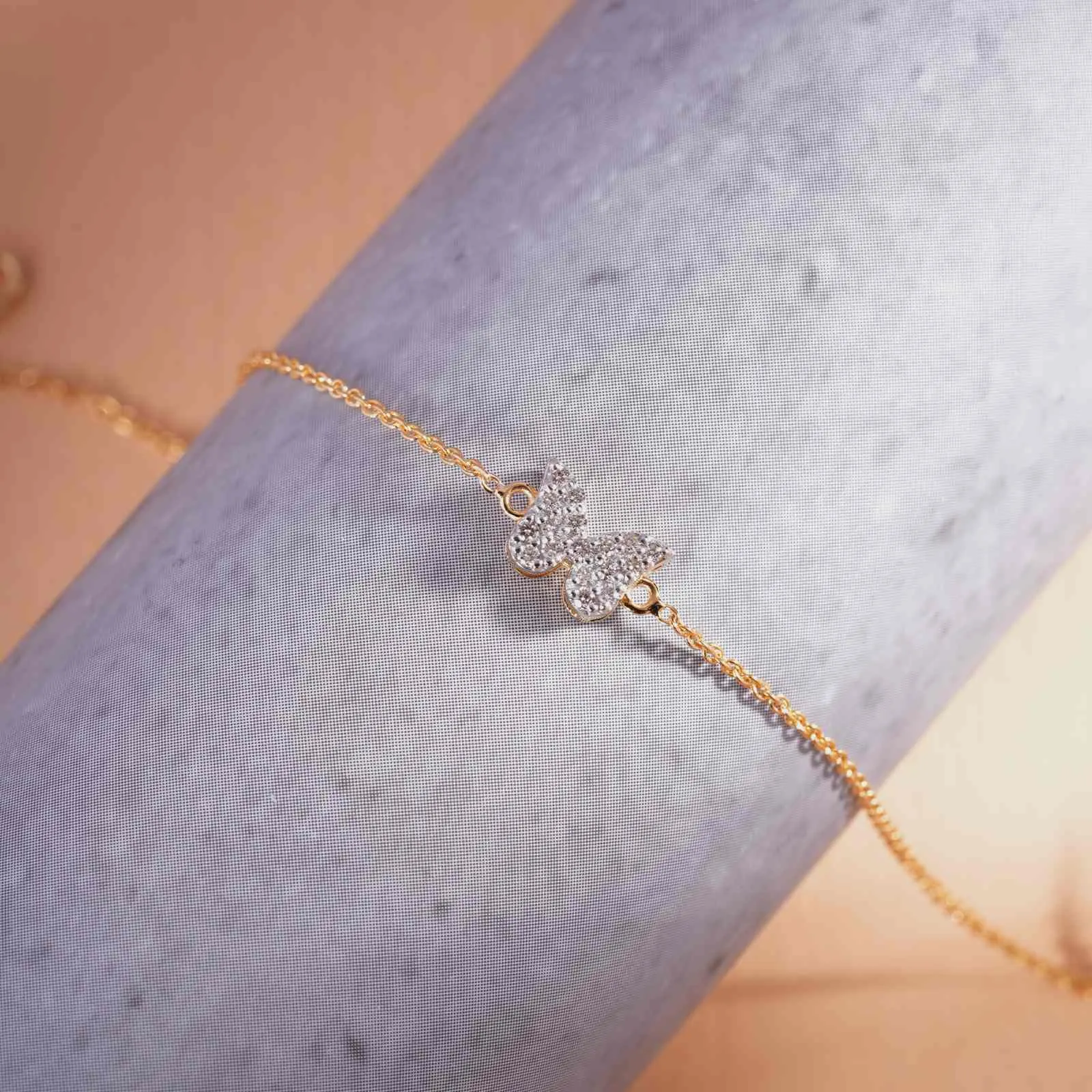 18k Butterfly Diamond Bracelet