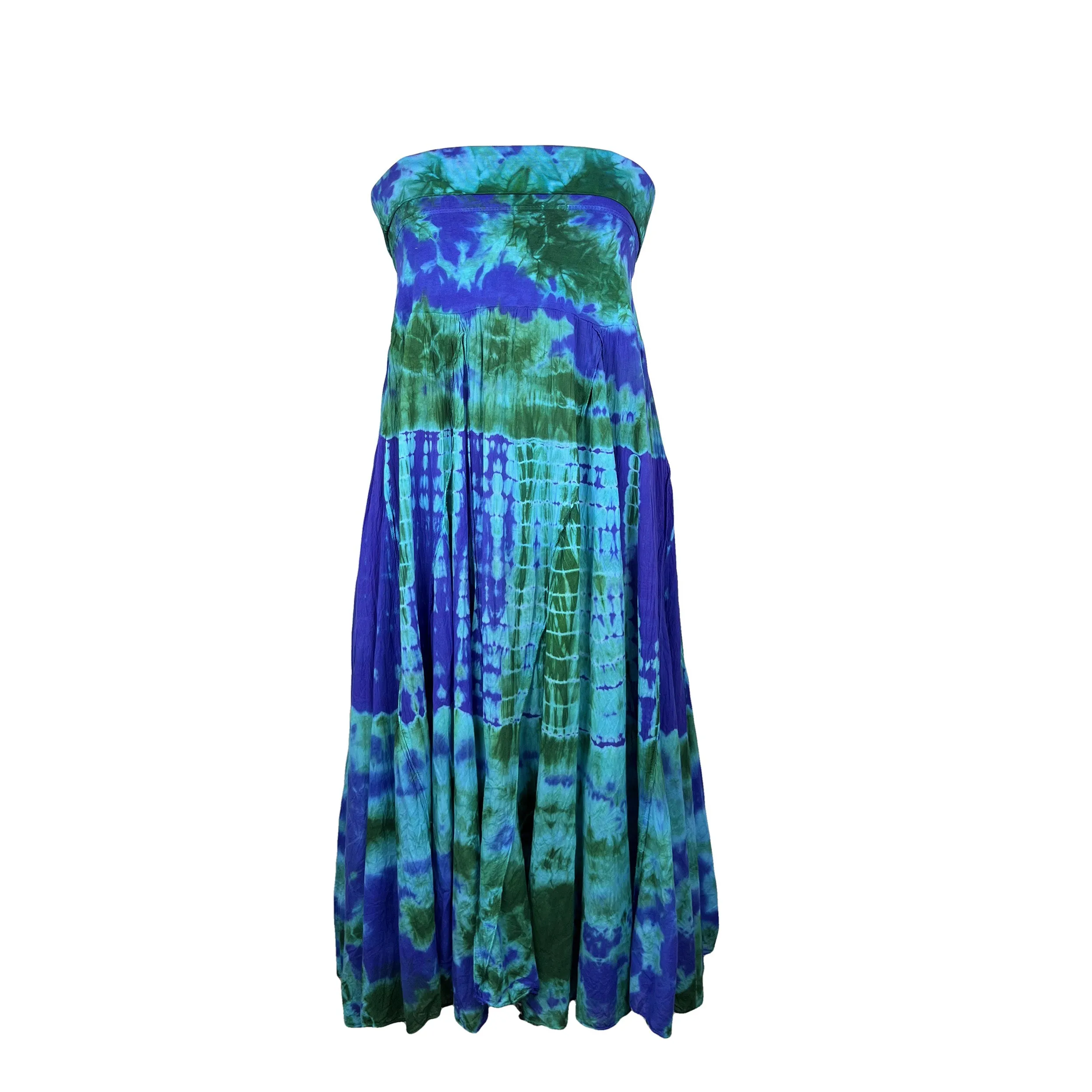61 SKT Soft Cotton Convertible Lined Tie Dye Gypsy Skirt Dress ~ Purple Multi