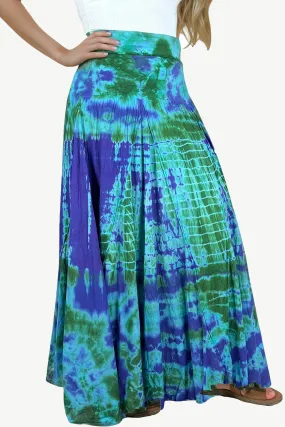 61 SKT Soft Cotton Convertible Lined Tie Dye Gypsy Skirt Dress ~ Purple Multi