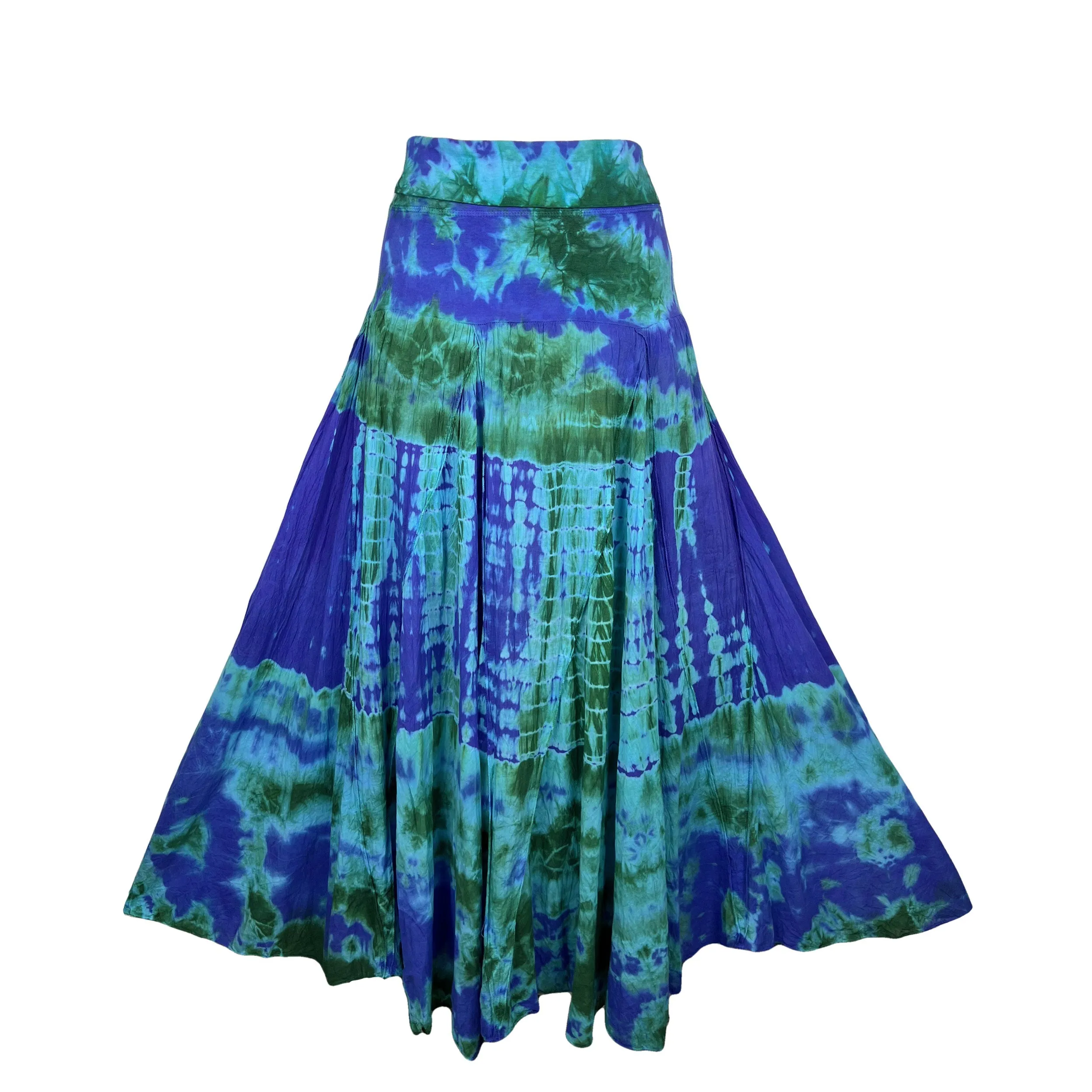 61 SKT Soft Cotton Convertible Lined Tie Dye Gypsy Skirt Dress ~ Purple Multi
