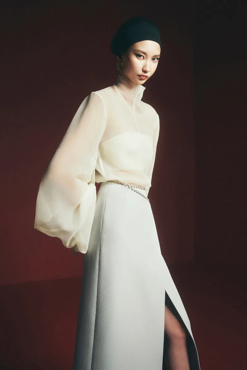 ARNOLD WRAP FRONT SLIT MIDI SKIRT