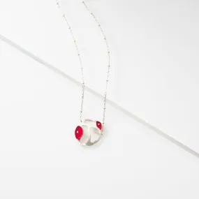 Bit Seaweed Cluster Necklace in Brushed Silver