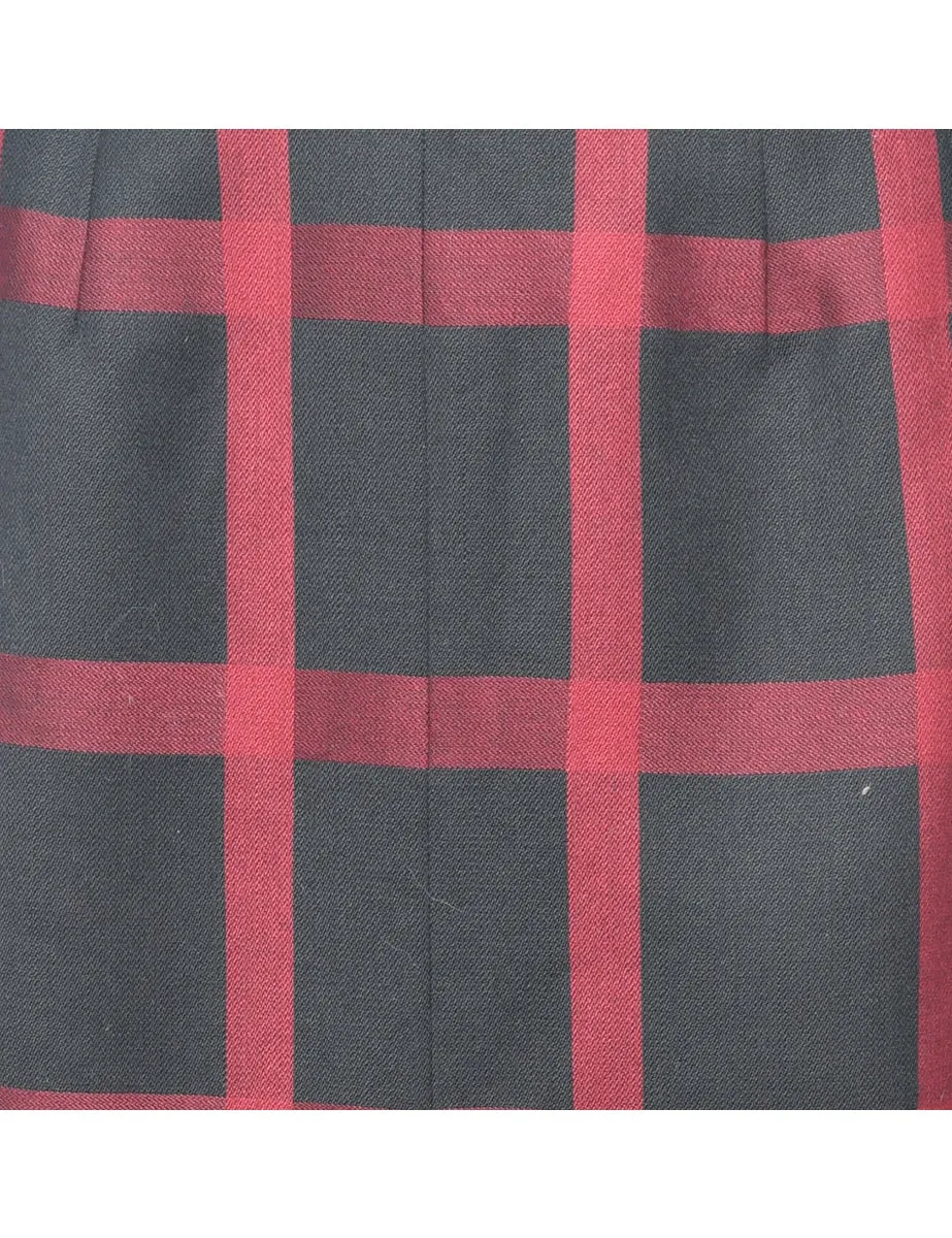 Checked Knee Length Skirt - S