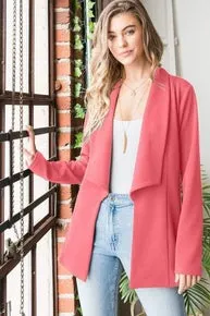 Coral Shawl Lapel Blazers