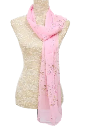 Delicate Flower Chiffon Scarf