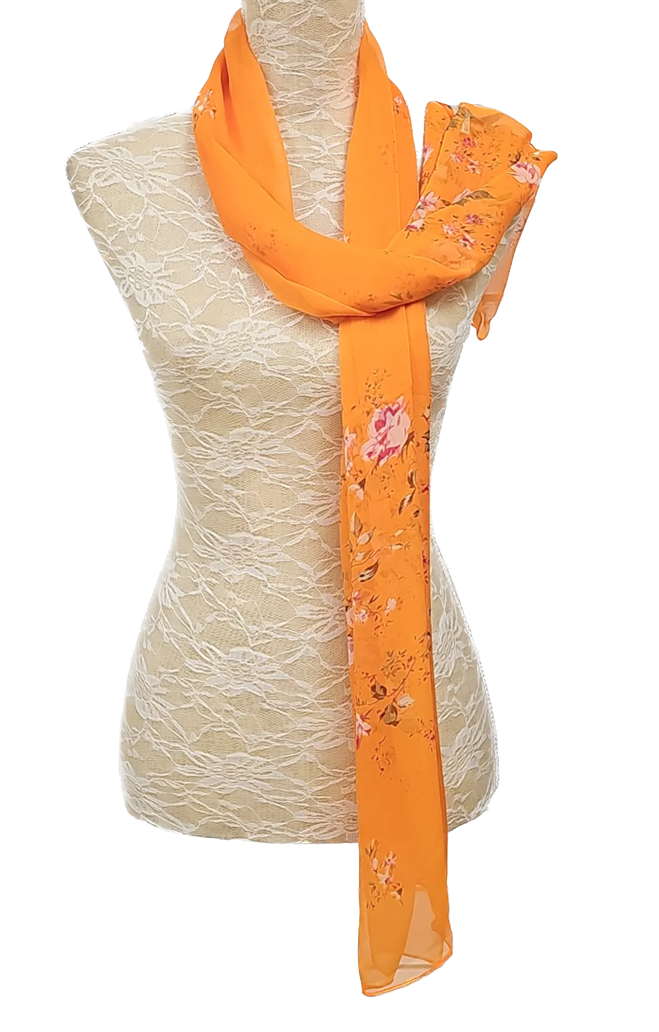 Delicate Flower Chiffon Scarf