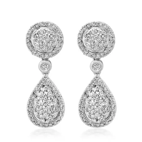 Delicate Veil Diamond Drop Earrings