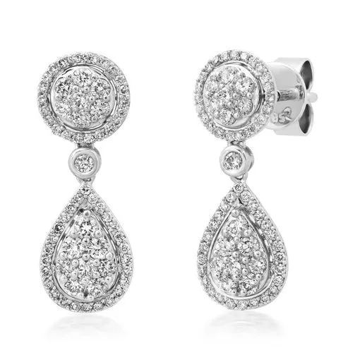 Delicate Veil Diamond Drop Earrings