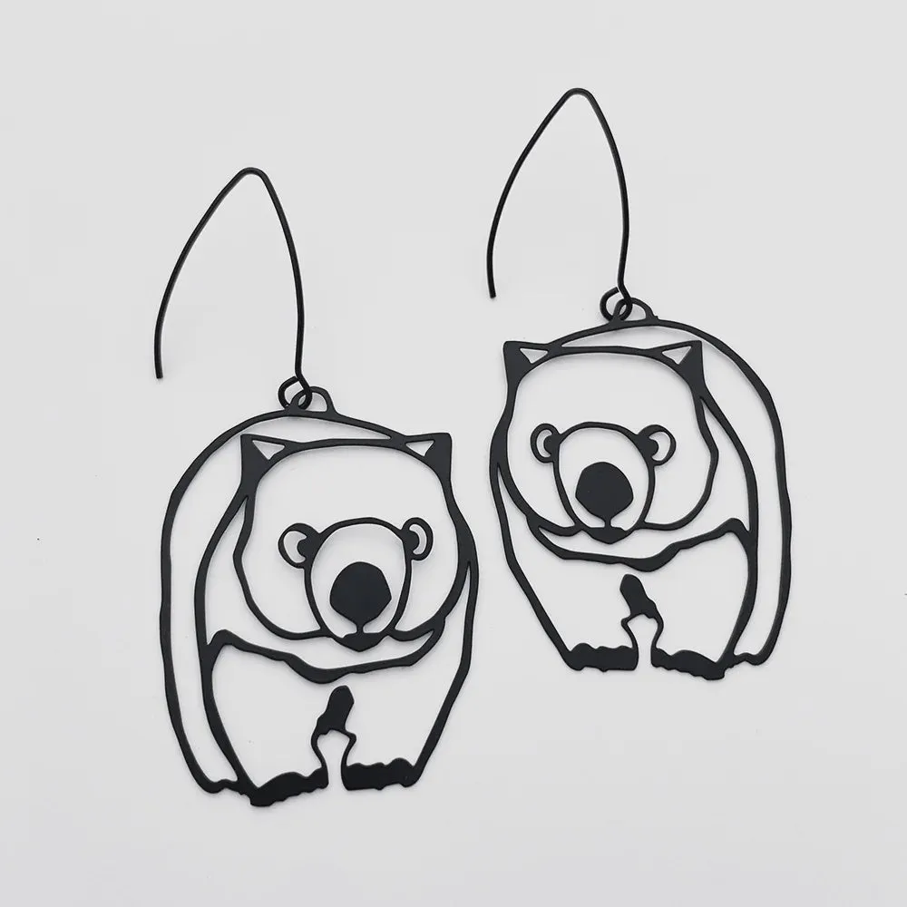 Denz | Wombat earrings in Black
