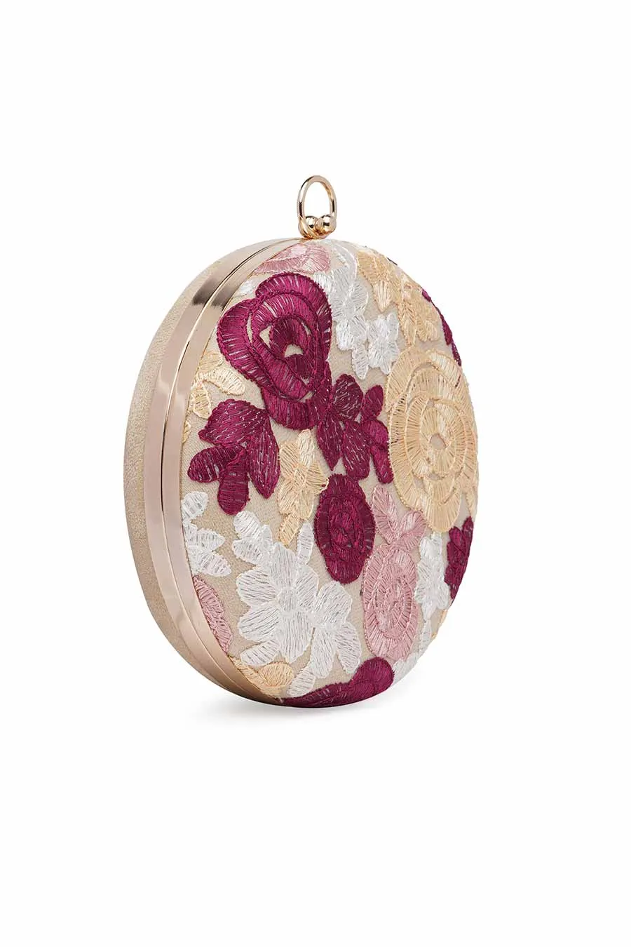 Floral Crochet Round Clutch