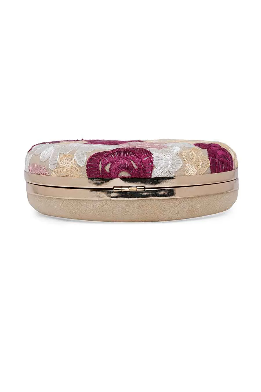 Floral Crochet Round Clutch
