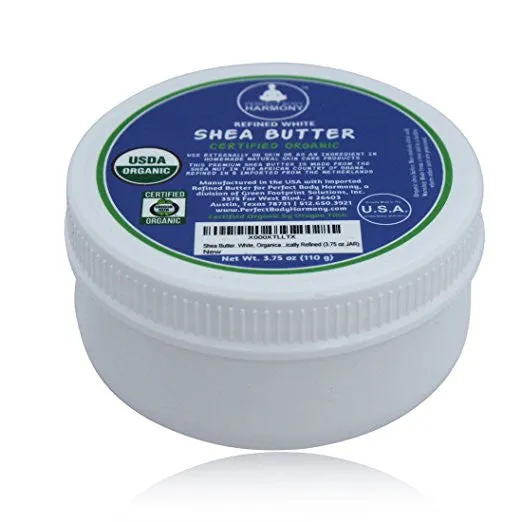 Refined Shea Butter - Certified Organic - Stark White - 3.75 oz Low Profile Jar
