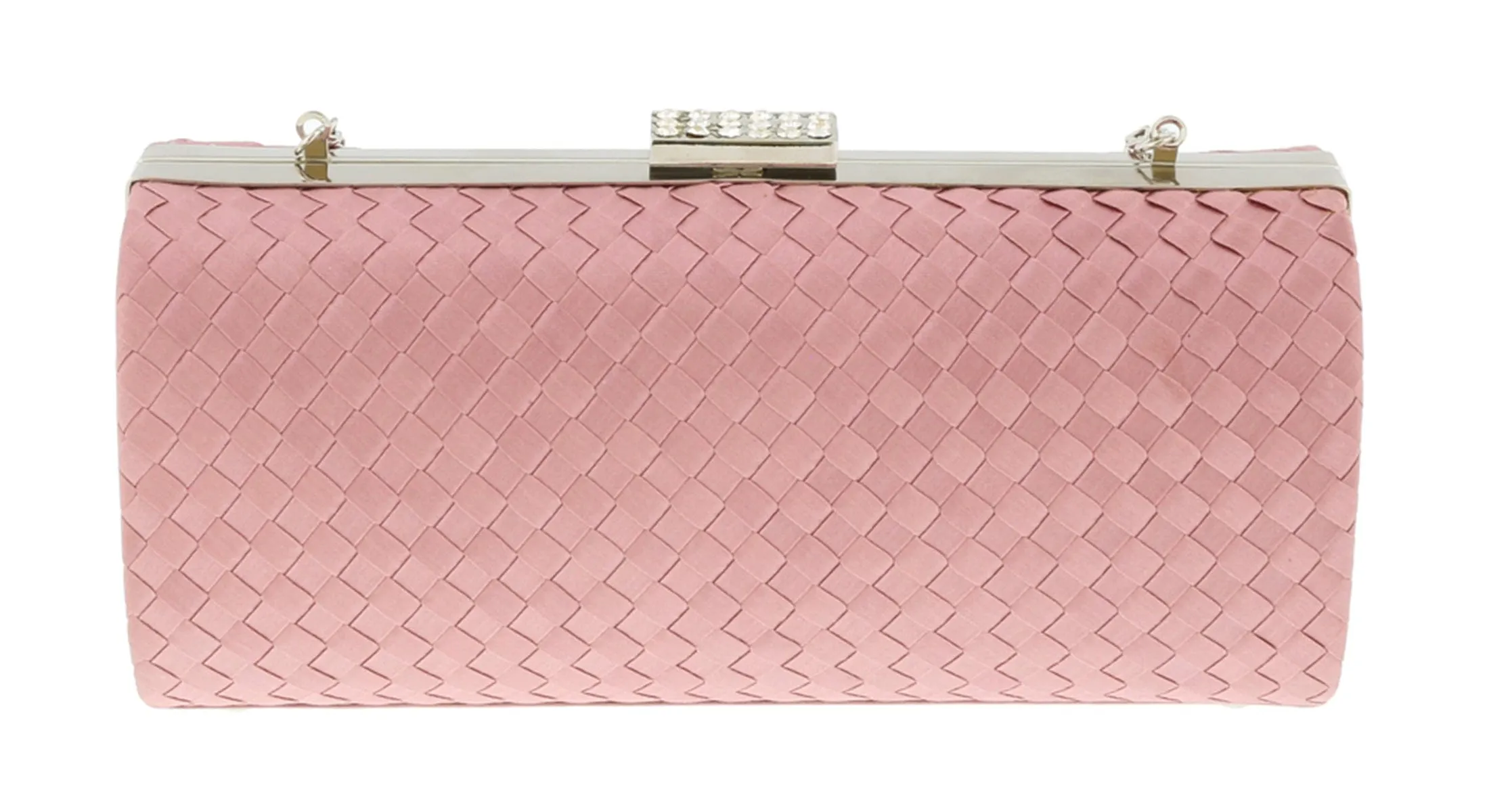 Scheilan  Rose Fabric Weave Box Clutch/Shoulder Bag