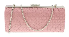 Scheilan  Rose Fabric Weave Box Clutch/Shoulder Bag