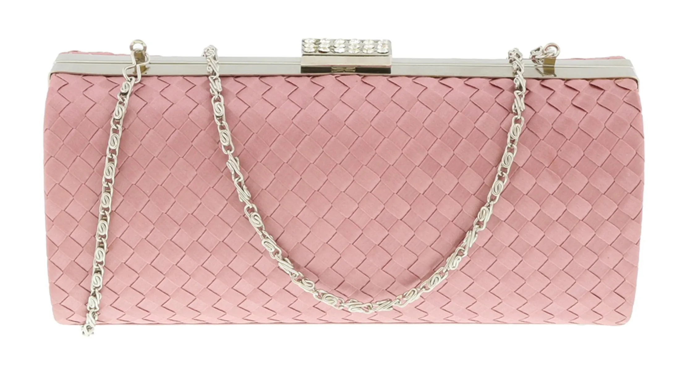 Scheilan  Rose Fabric Weave Box Clutch/Shoulder Bag