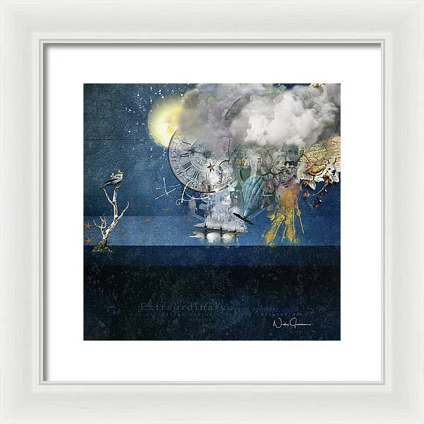 Up In The Clouds - Collage - Framed Print