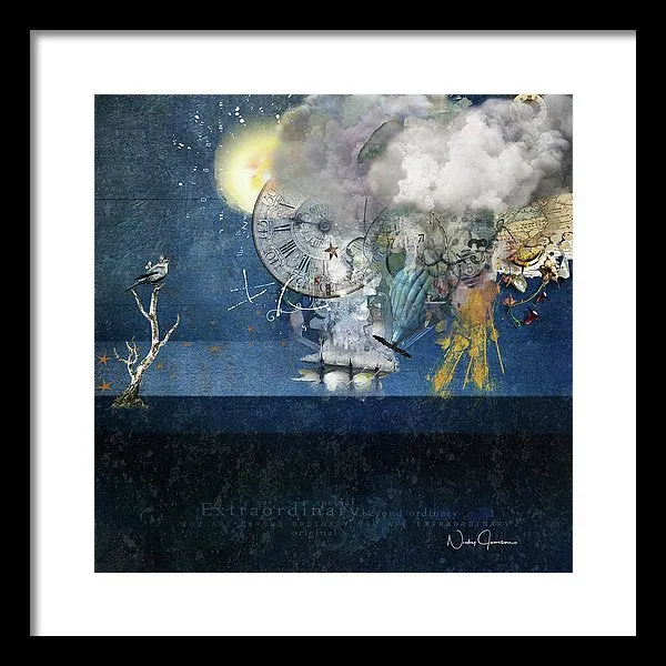 Up In The Clouds - Collage - Framed Print