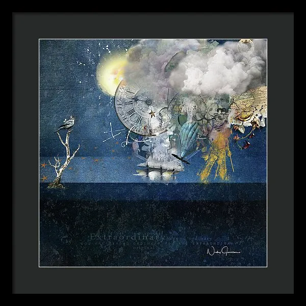Up In The Clouds - Collage - Framed Print