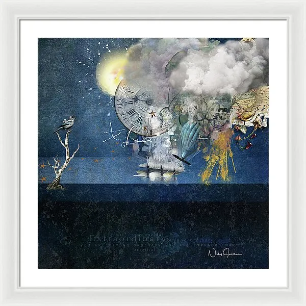Up In The Clouds - Collage - Framed Print