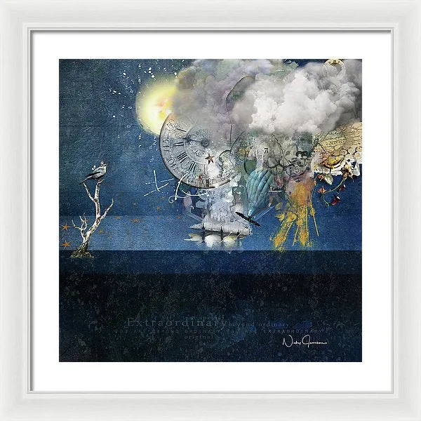 Up In The Clouds - Collage - Framed Print