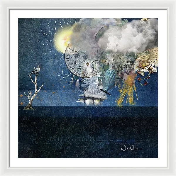 Up In The Clouds - Collage - Framed Print