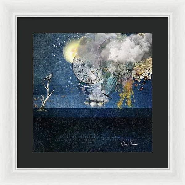 Up In The Clouds - Collage - Framed Print
