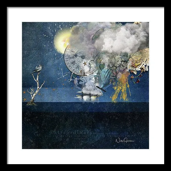 Up In The Clouds - Collage - Framed Print