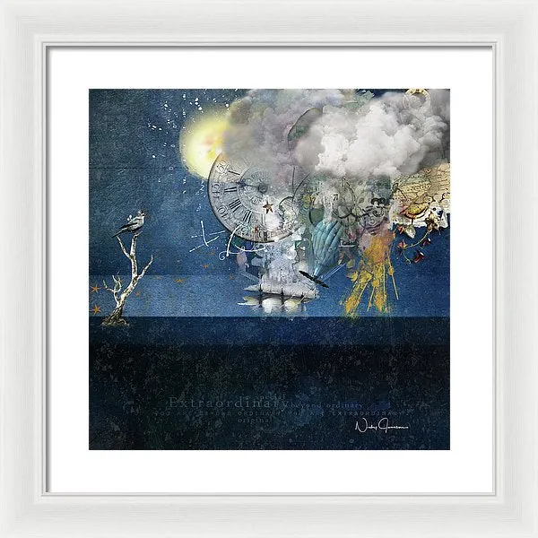 Up In The Clouds - Collage - Framed Print