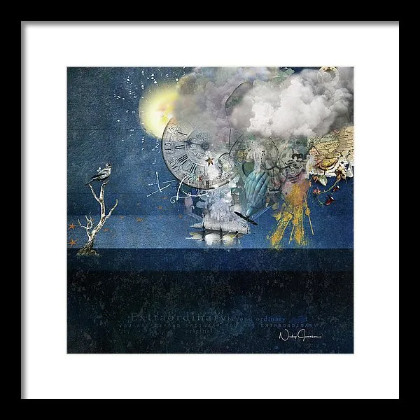 Up In The Clouds - Collage - Framed Print