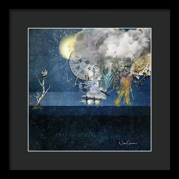 Up In The Clouds - Collage - Framed Print