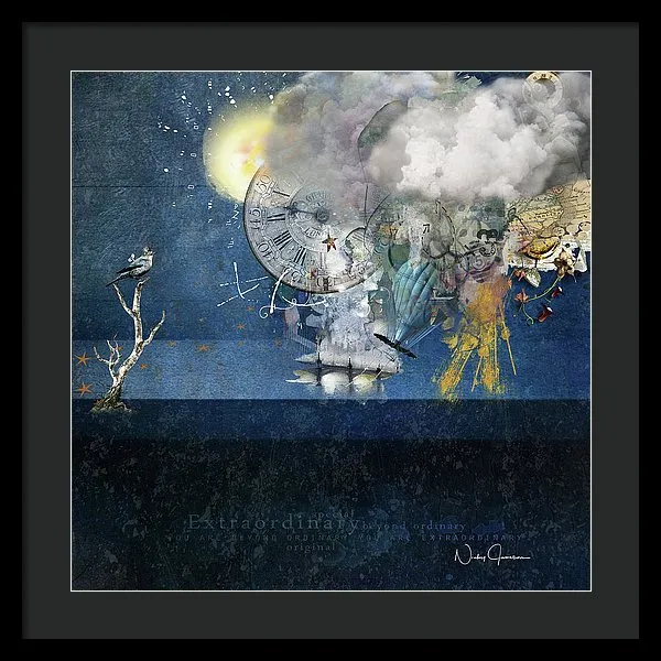 Up In The Clouds - Collage - Framed Print