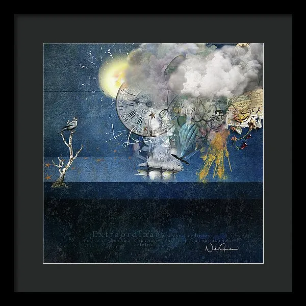 Up In The Clouds - Collage - Framed Print