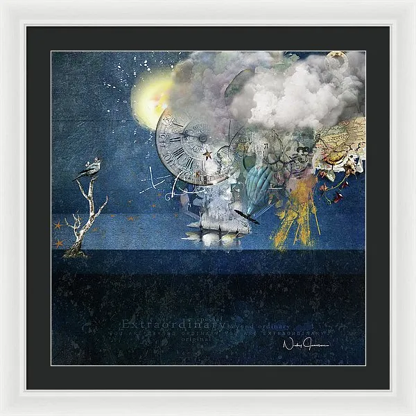 Up In The Clouds - Collage - Framed Print