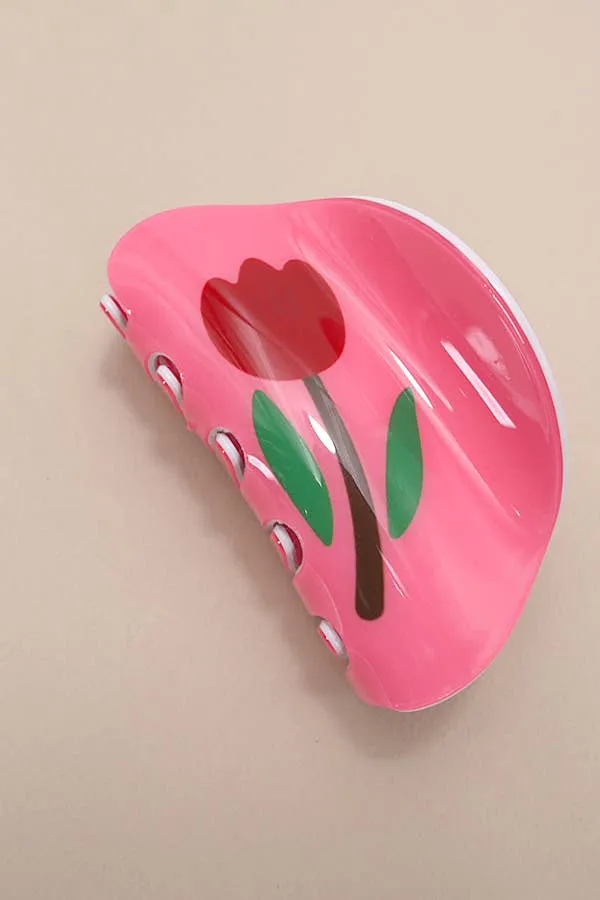 Whimsical Flower Round Hair Claw Clip