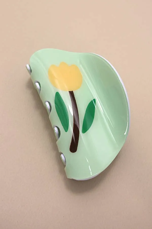Whimsical Flower Round Hair Claw Clip