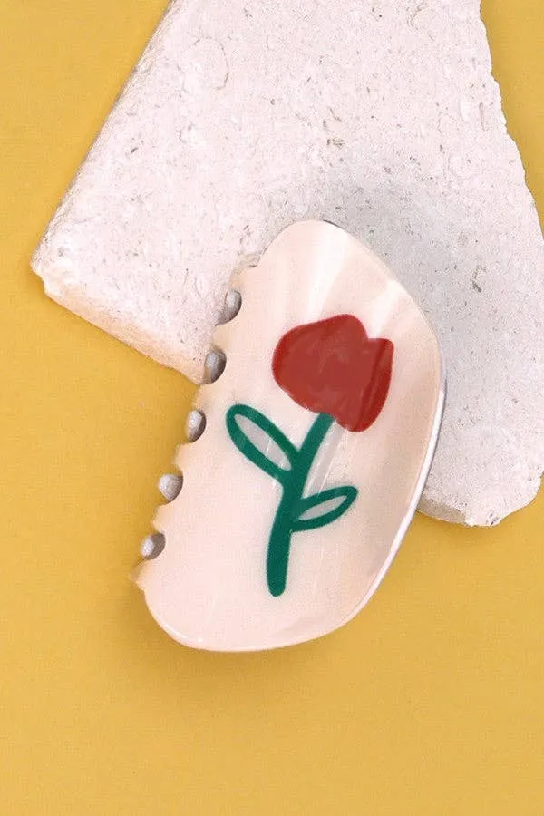 Whimsical Flower Round Hair Claw Clip