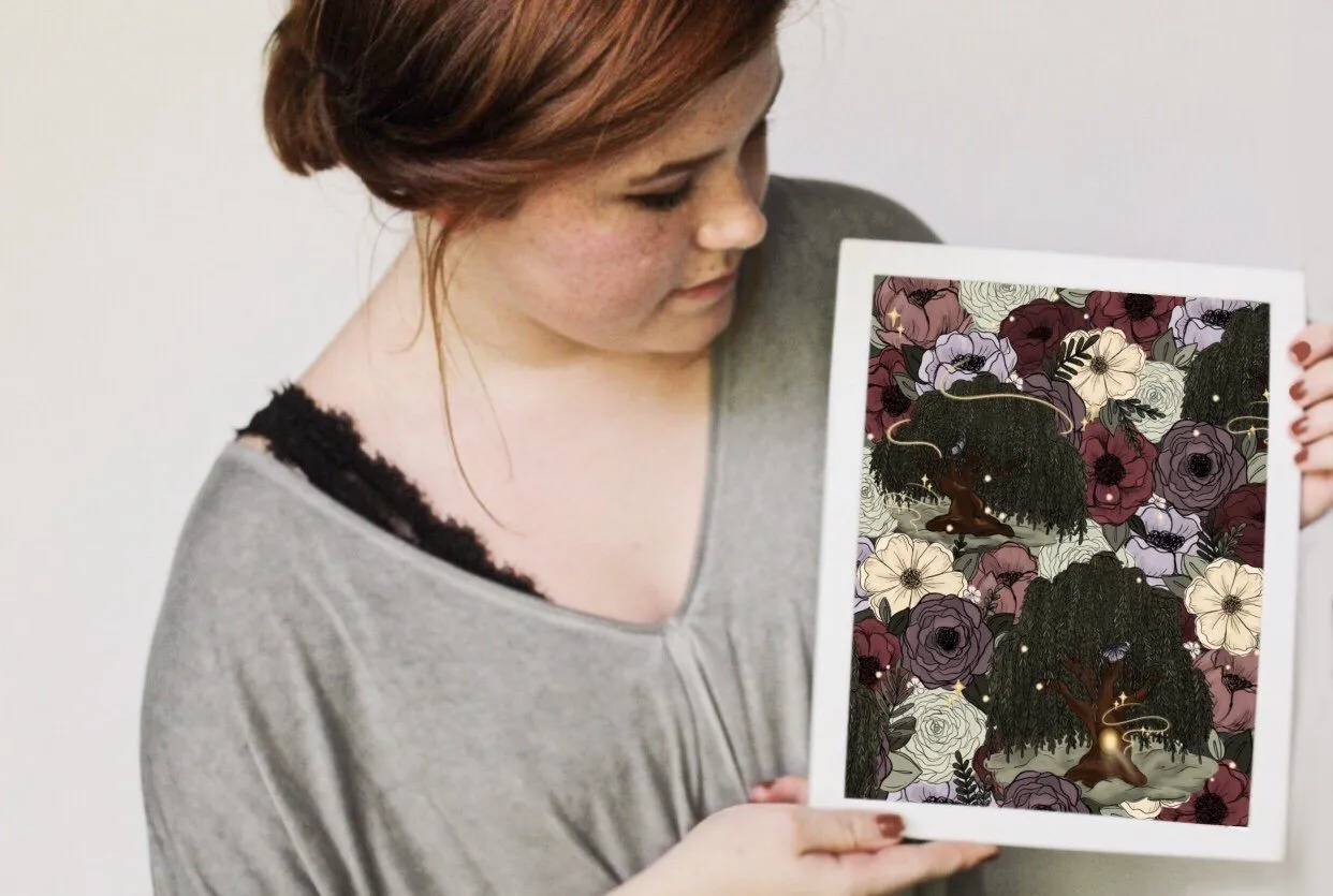 Whimsical Willow Florals Art Print