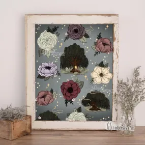 Whimsical Willow Pattern Art Print