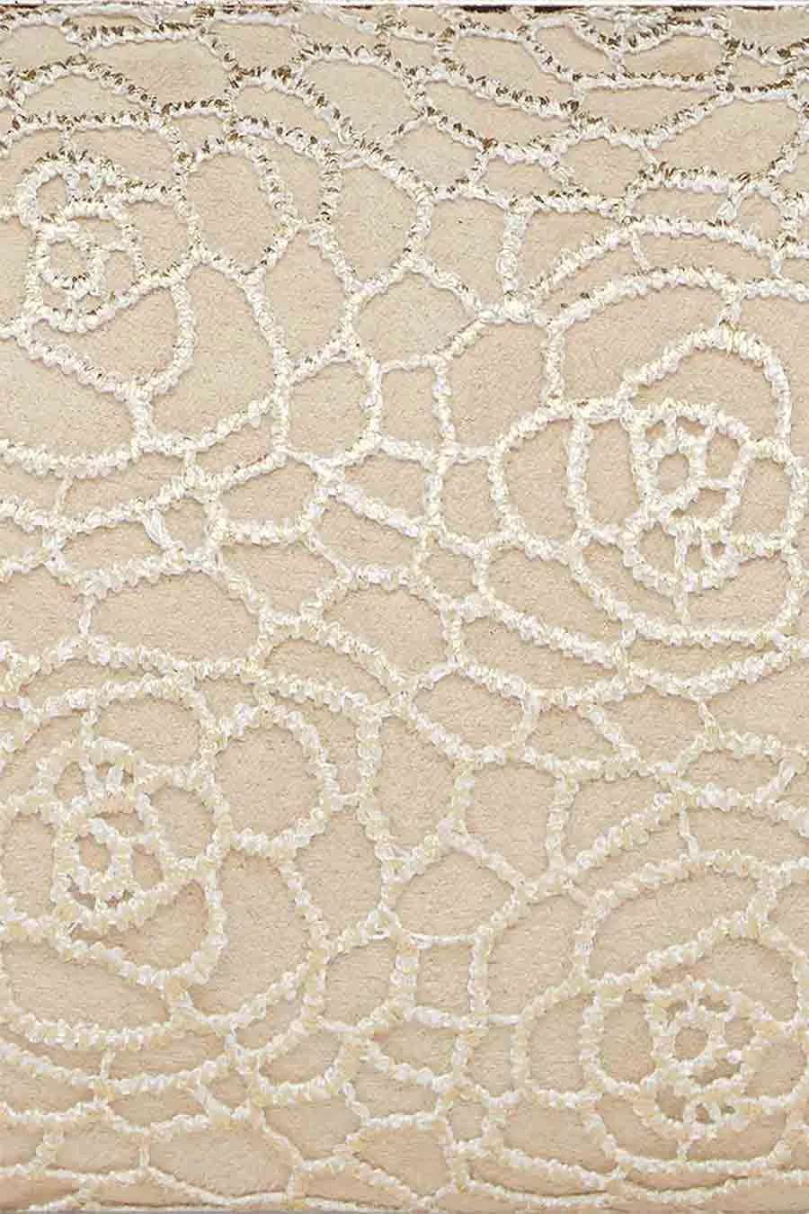 White & Gold Rose Lace Clutch