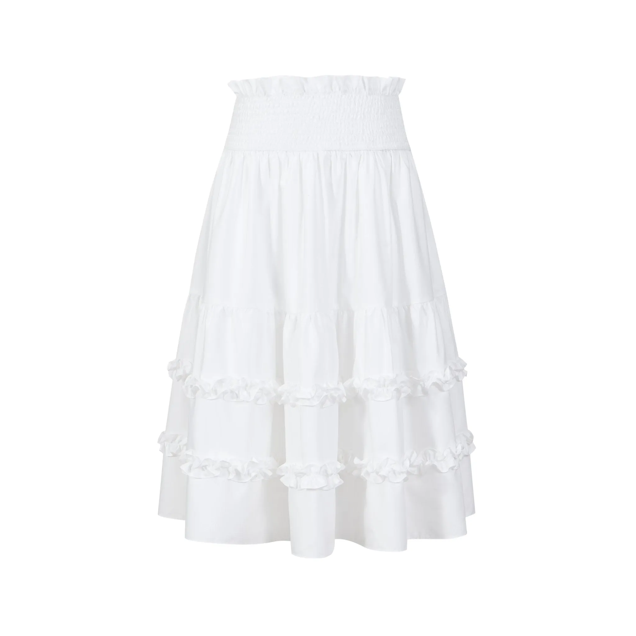 White Wooden Trim Range Shirt Half Skirt