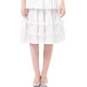 White Wooden Trim Range Shirt Half Skirt