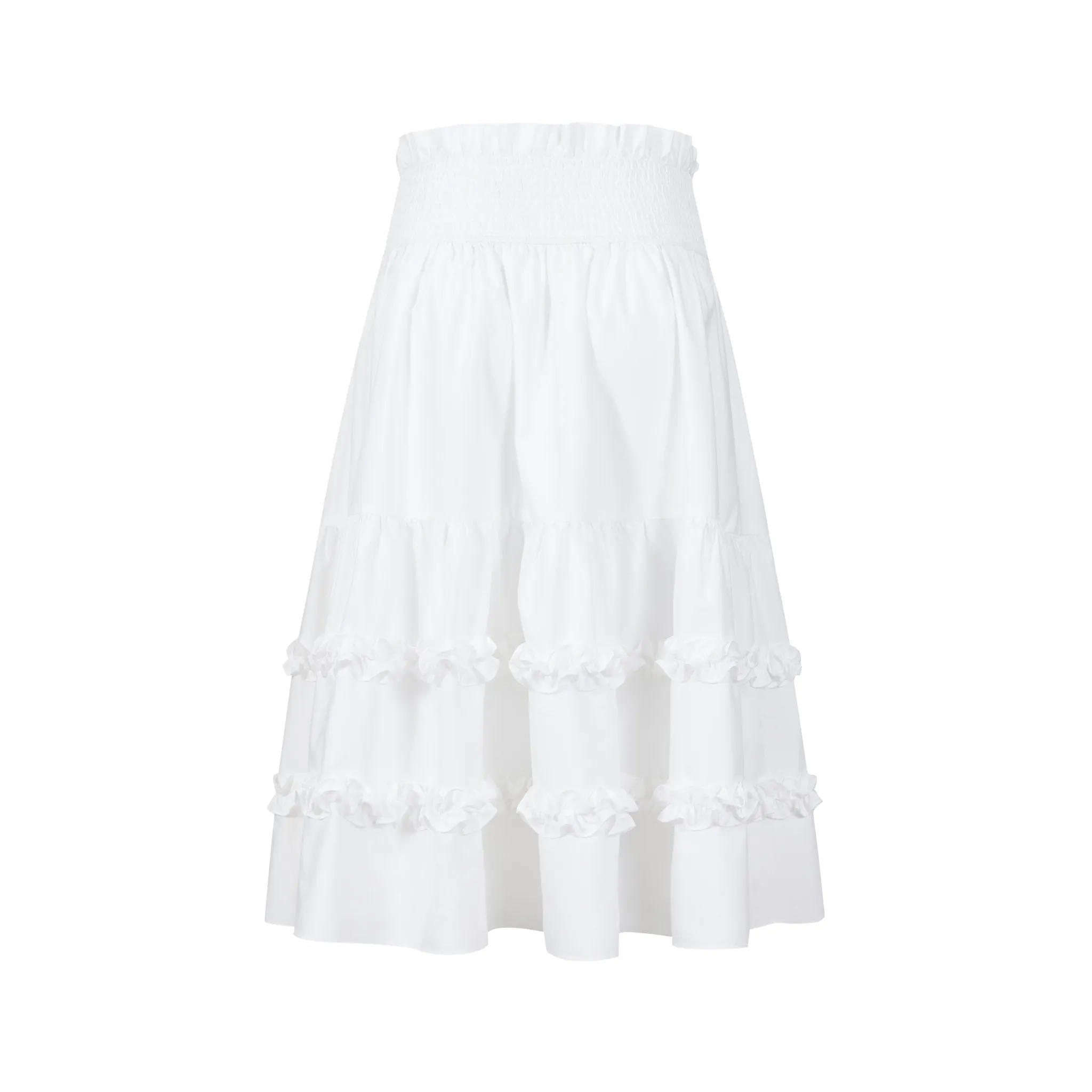 White Wooden Trim Range Shirt Half Skirt